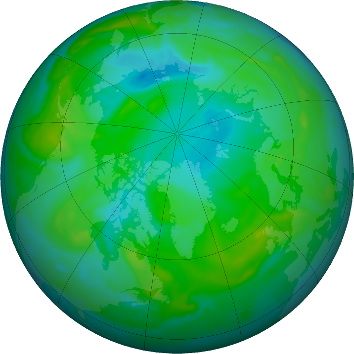 Arctic ozone map for 26 July 2020